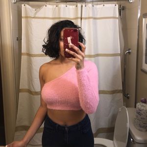 FASHION NOVA PINK FUZZY TANK